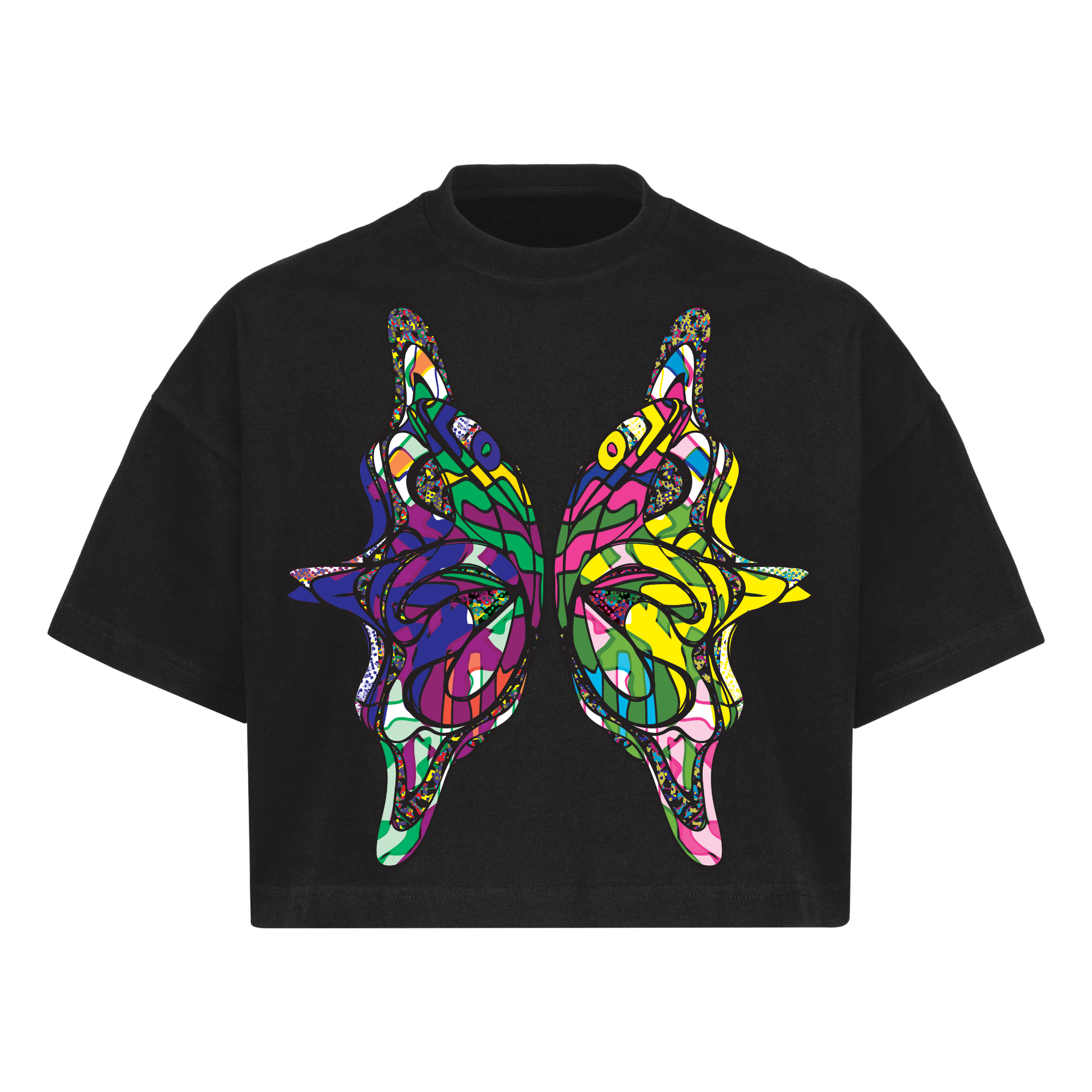 "Butterfly" Cropped Oversized Tee T-shirt