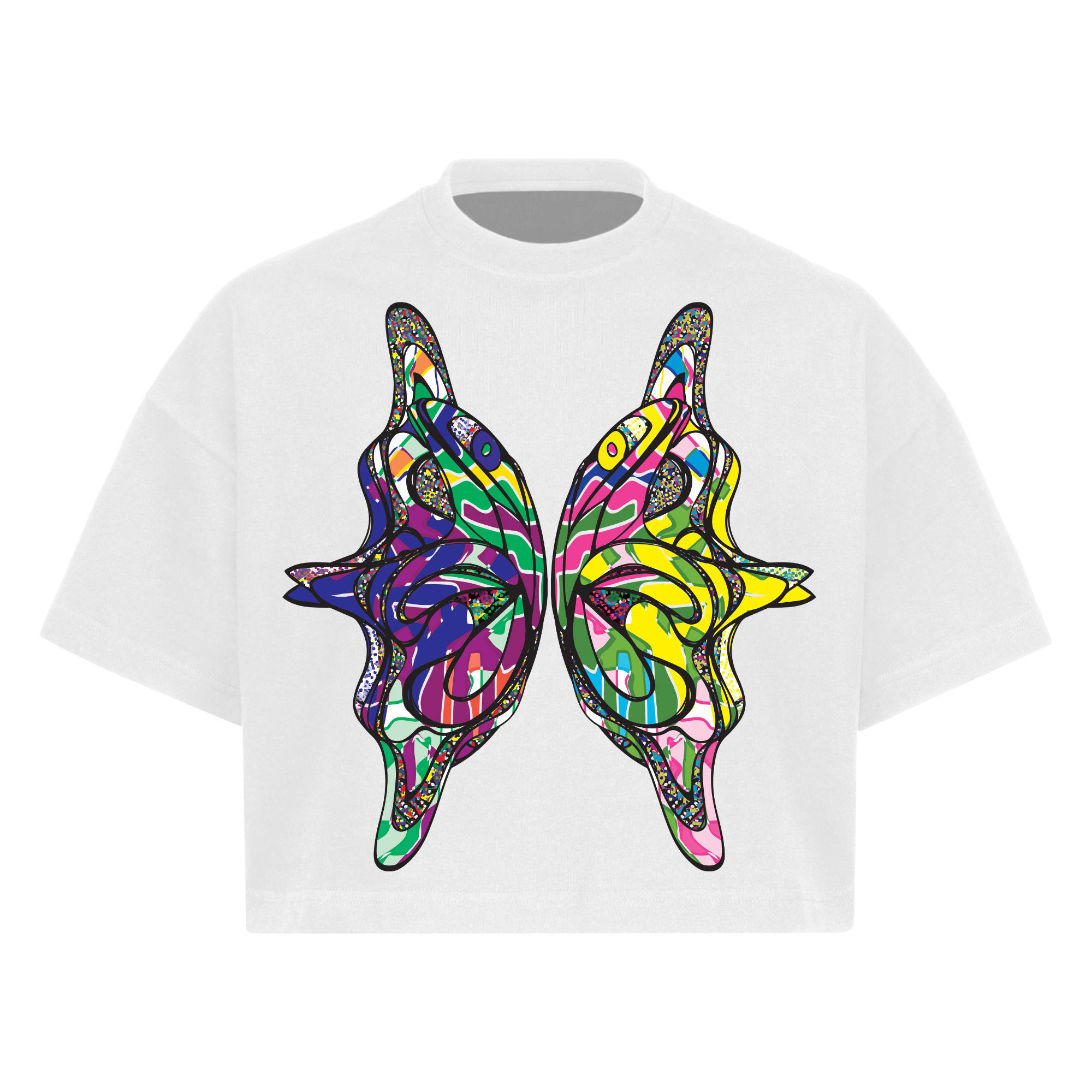 "Butterfly" Cropped Oversized Tee T-shirt