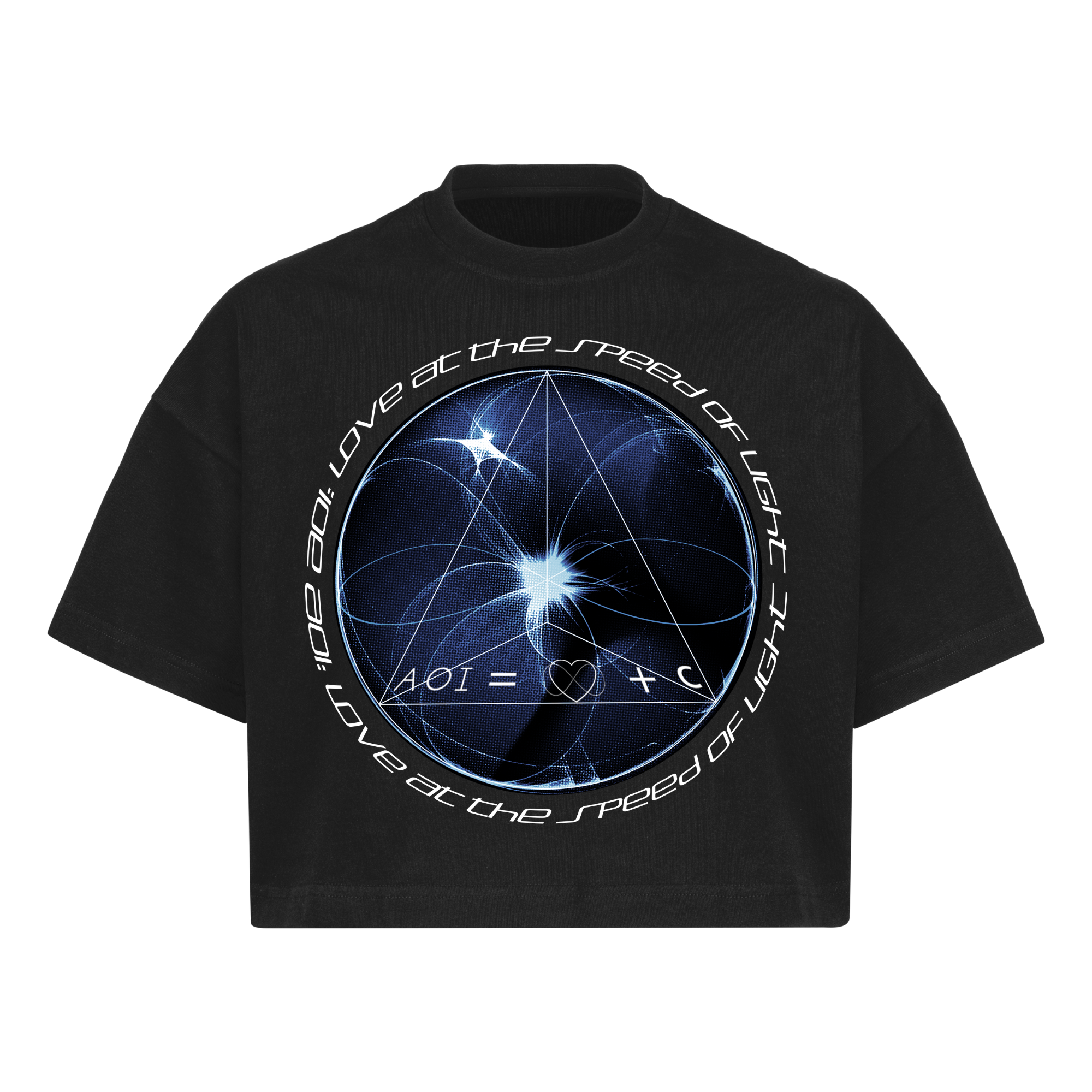 "Love at the Speed of Light" Cropped Oversized Tee T-shirt