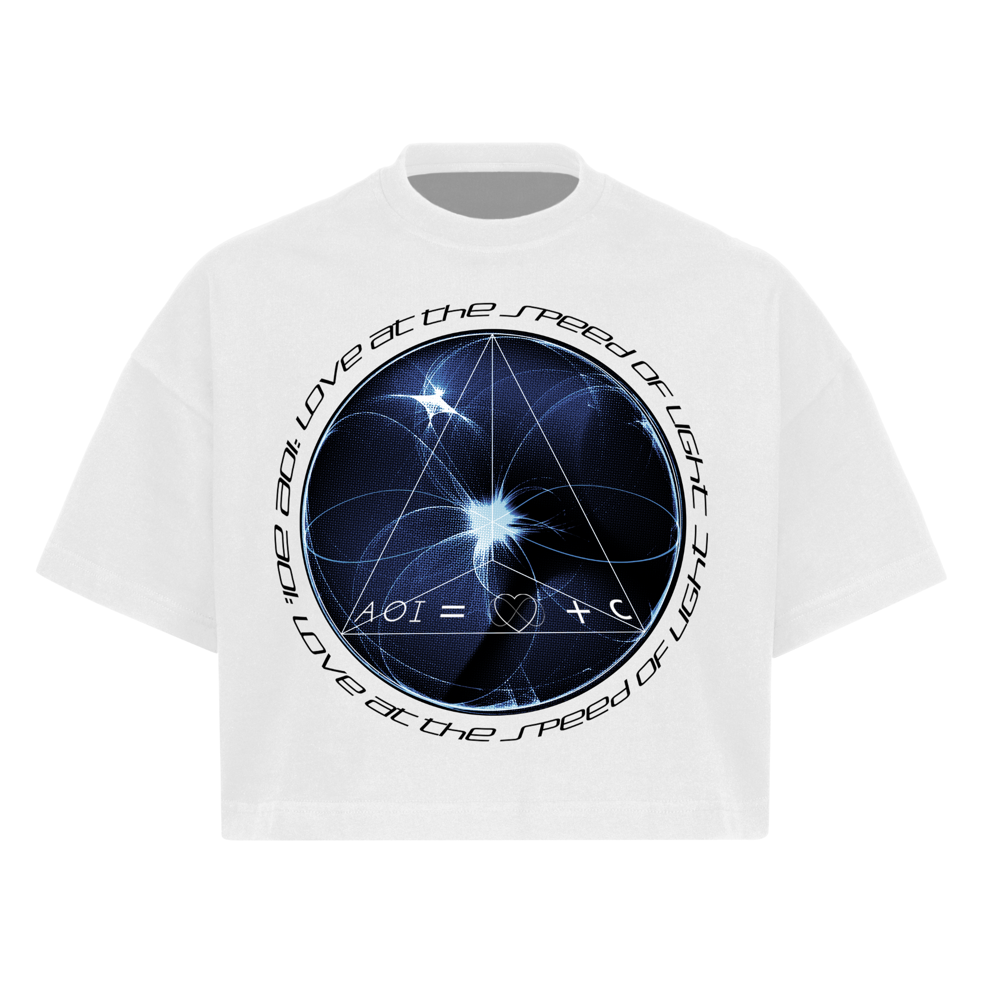 "Love at the Speed of Light" Cropped Oversized Tee T-shirt