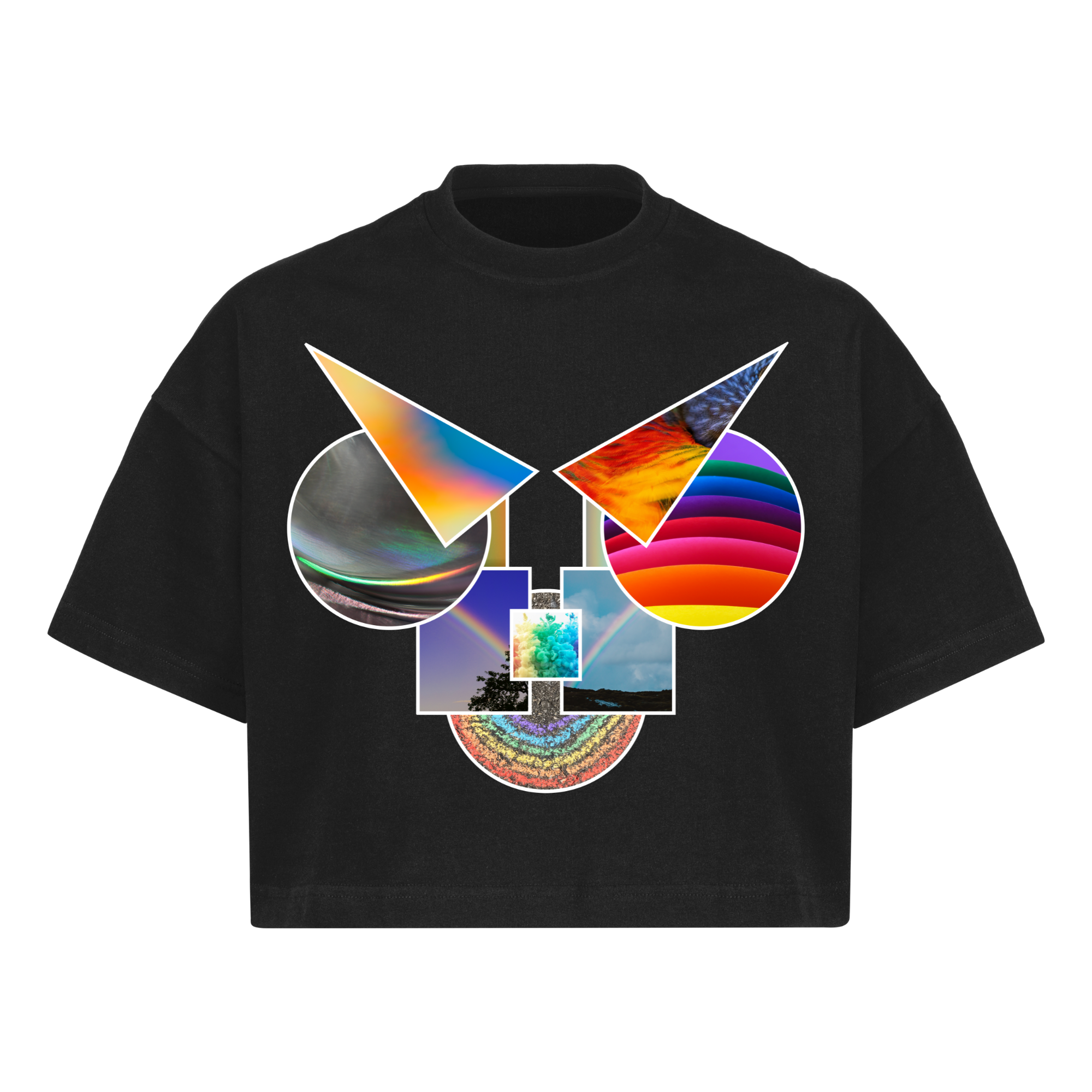 "Rainbow" Cropped Oversized Tee T-shirt