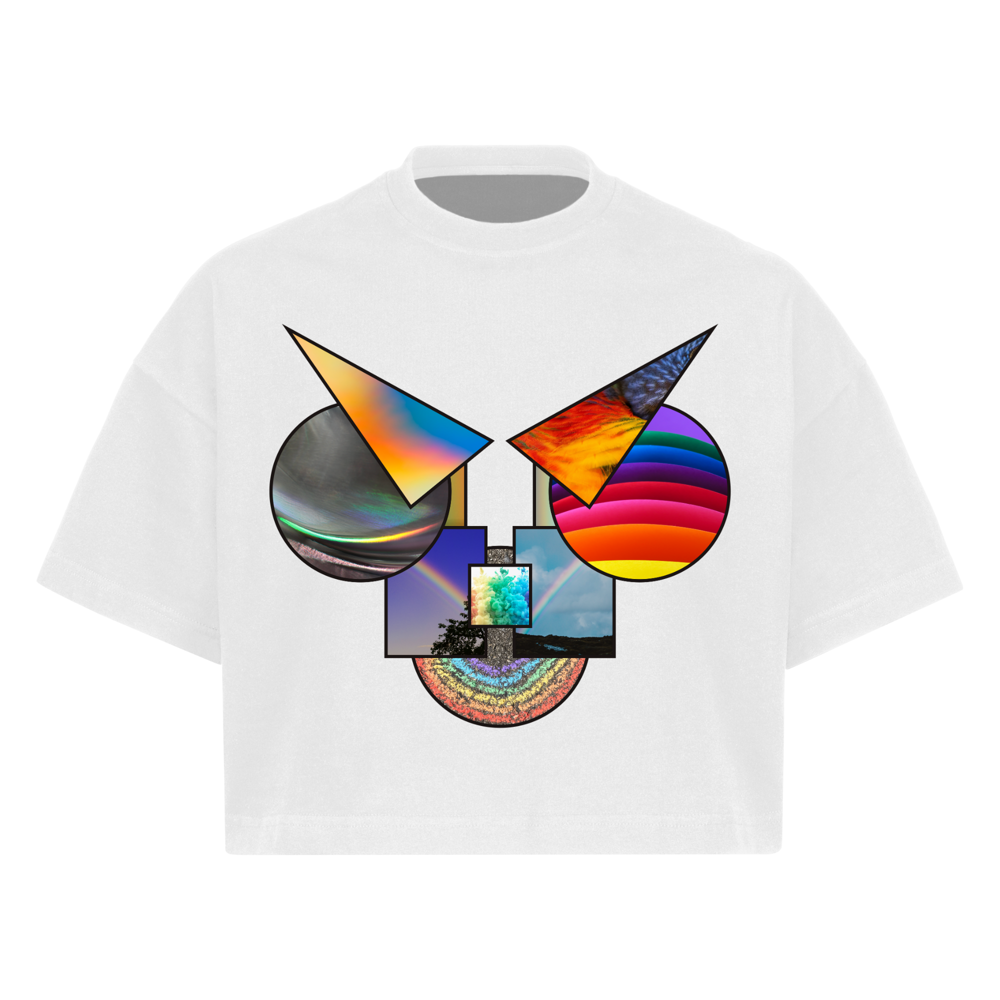 "Rainbow" Cropped Oversized Tee T-shirt