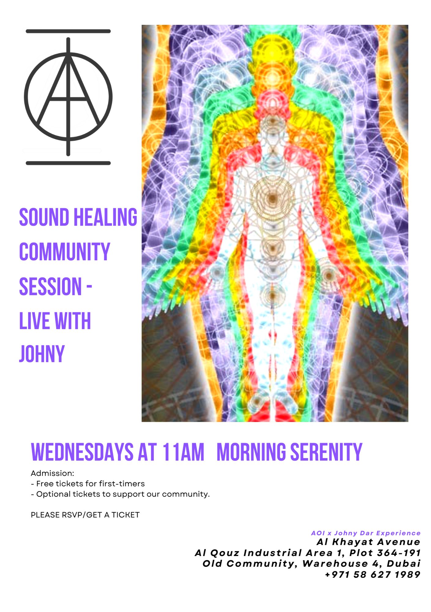 WEDNESDAY - Ticket Weekly Sound Healing Meditation with Johny Dar